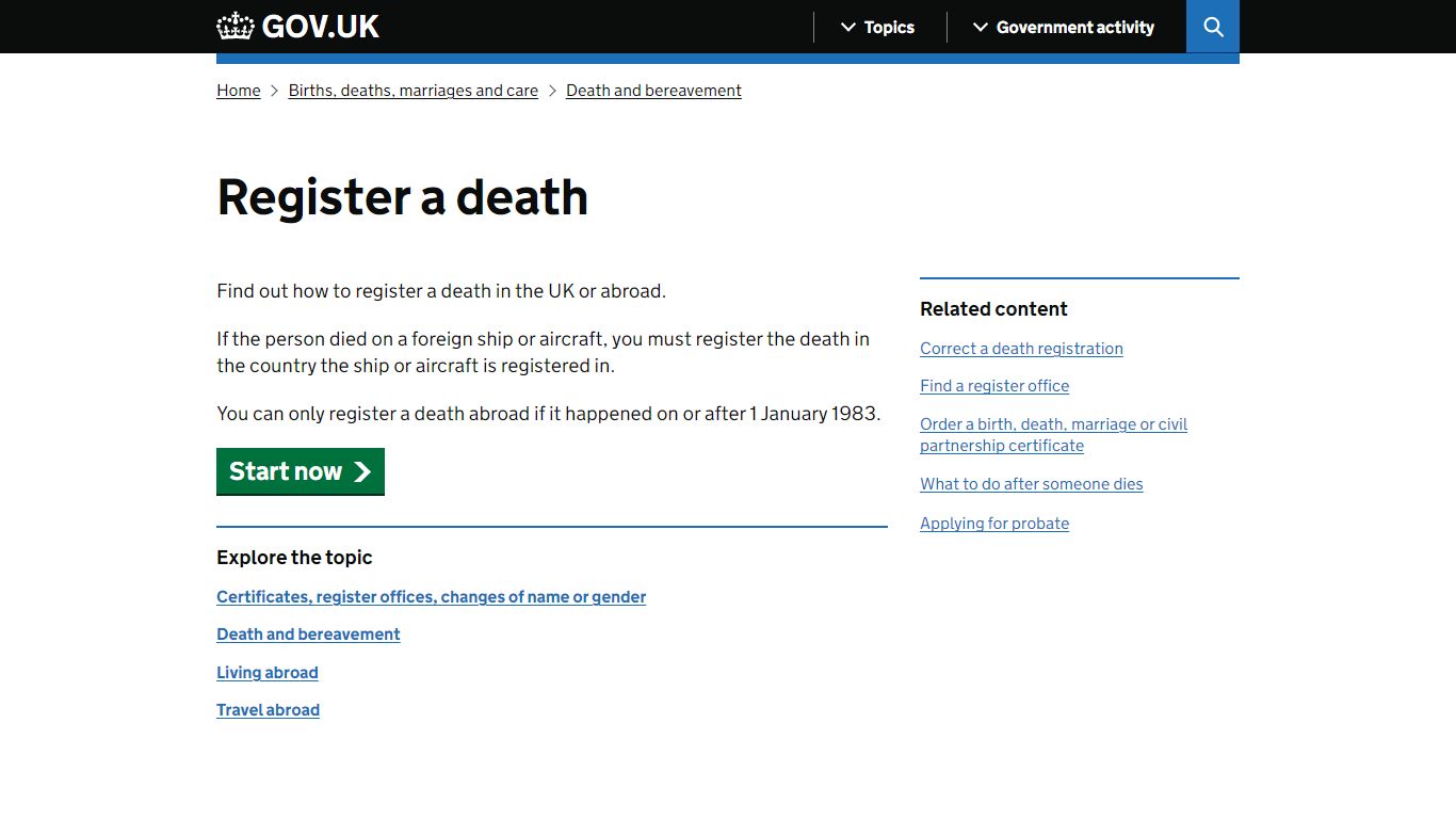Register a death - GOV.UK