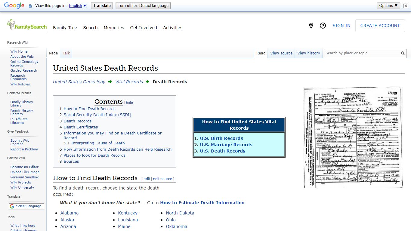 United States Death Records • FamilySearch
